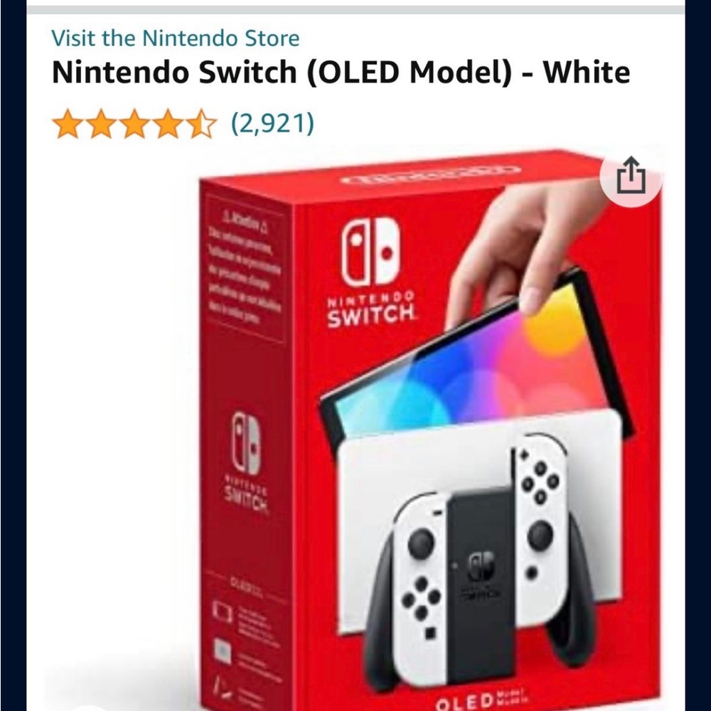Sold Nintendo Switch OLED Model HEG - 001 Handheld Console - 64GB-White